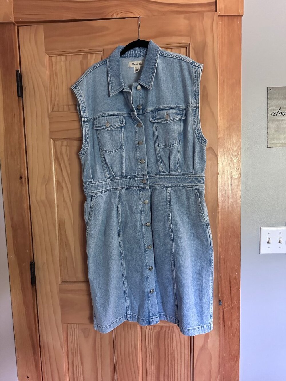 Madewell Denim Cap Sleeve Shirt Dress, NWT, Size 16